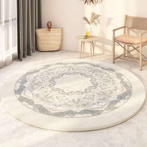 Circular Modern Rugs under Sofa, Modern Round Rugs under Coffee Table, Abstract Contemporary Round Rugs, Geometric Modern Rugs for Bedroom