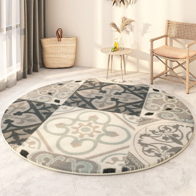 Modern Round Rugs under Coffee Table, Circular Modern Rugs under Sofa, Abstract Contemporary Round Rugs, Geometric Modern Rugs for Bedroom