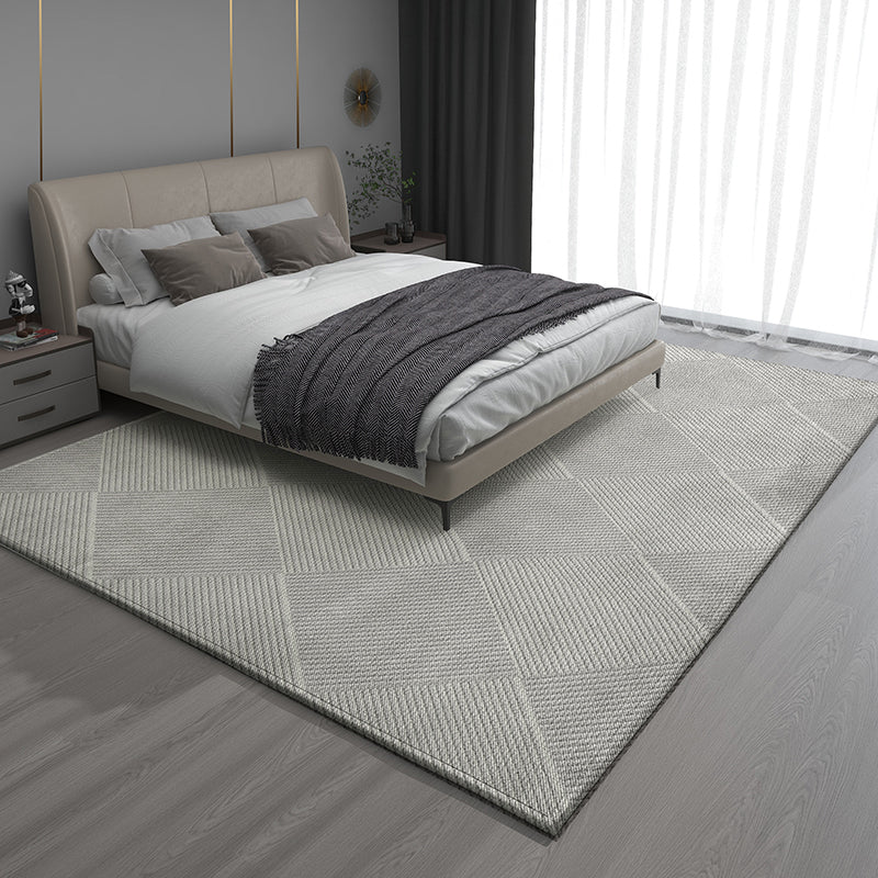 Gray Contemporary Modern Rugs for Living Room, Extra Large Modern Rugs for Bedroom, Geometric Modern Rug Placement Ideas for Dining Room