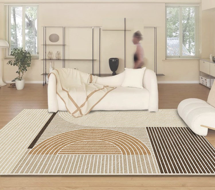 Contemporary Soft Rugs for Living Room, Bedroom Modern Rugs, Cream Color Geometric Modern Rugs, Modern Rugs for Dining Room