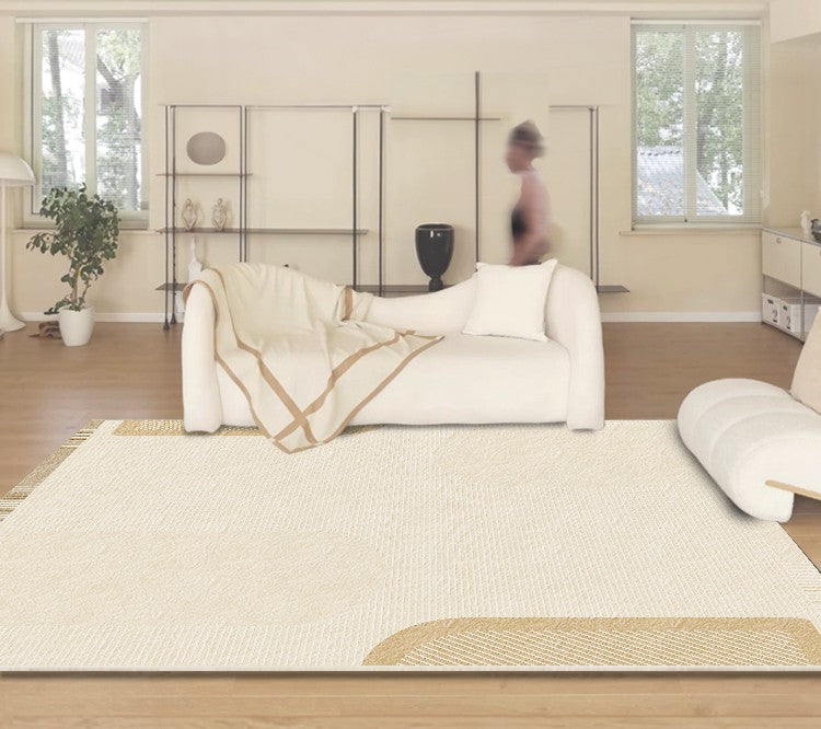 Cream Color Geometric Modern Rugs, Contemporary Soft Rugs for Living Room, Bedroom Modern Rugs, Modern Rugs for Dining Room