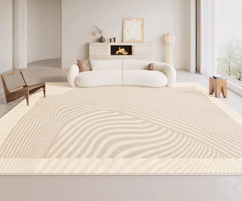 Abstract Area Rugs for Living Room, Geometric Contemporary Modern Rugs Next to Bed, Cream Color Rugs under Dining Room Table, Modern Carpets for Kitchen