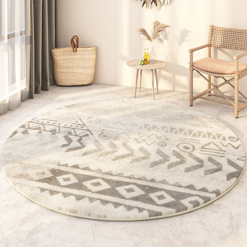 Geometric Modern Rugs for Bedroom, Modern Round Rugs under Coffee Table, Circular Modern Rugs under Sofa, Abstract Contemporary Round Rugs