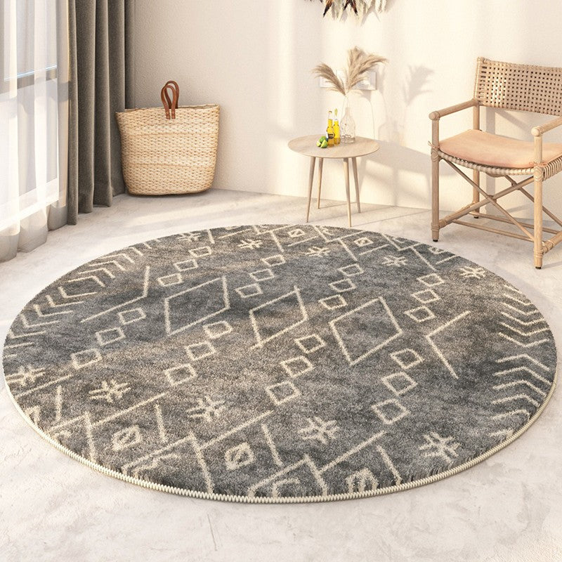 Geometric Modern Rugs for Bedroom, Circular Modern Rugs under Sofa, Modern Round Rugs under Coffee Table, Abstract Contemporary Round Rugs