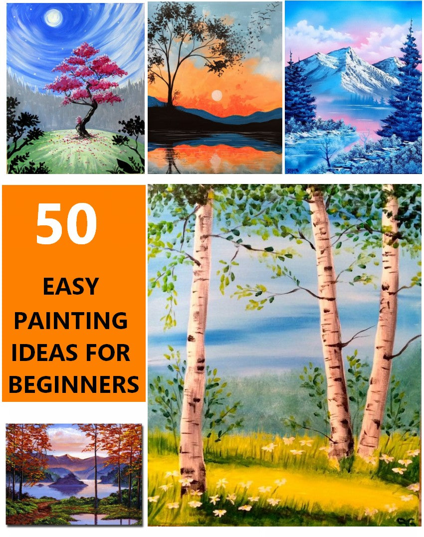 30 Easy Landscape Paintings, Simple Acrylic Painting Ideas, Easy