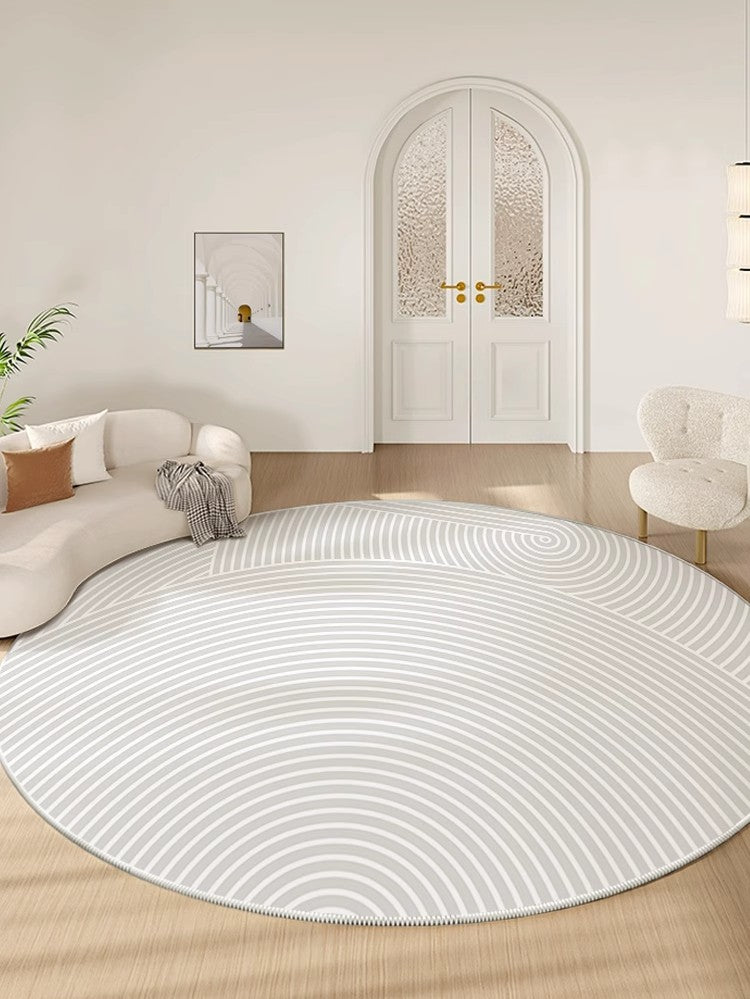 Contemporary Round Rugs Next to Bed, Abstract Modern Rugs for Living Room, Geometric Carpets for Sale, Circular Rugs under Dining Room Table