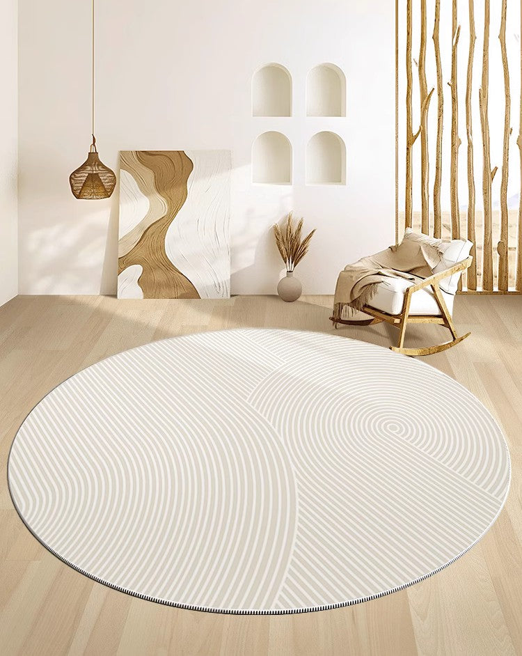 Soft Modern Rugs for Dining Room, Abstract Contemporary Round Rugs for Dining Room, Geometric Modern Rug Ideas for Living Room, Circular Modern Rugs for Bathroom