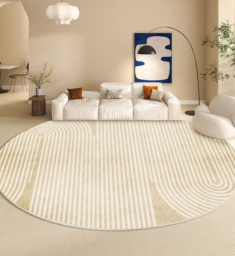 Contemporary Modern Rug Ideas for Living Room, Thick Round Rugs under Coffee Table, Modern Round Rugs for Dining Room, Circular Modern Rugs for Bedroom