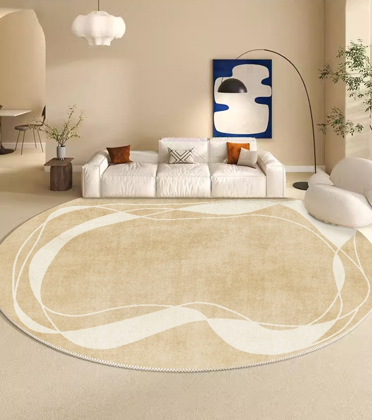 Thick Round Rugs under Coffee Table, Contemporary Modern Rug Ideas for Living Room, Modern Round Rugs for Dining Room, Circular Modern Rugs for Bedroom