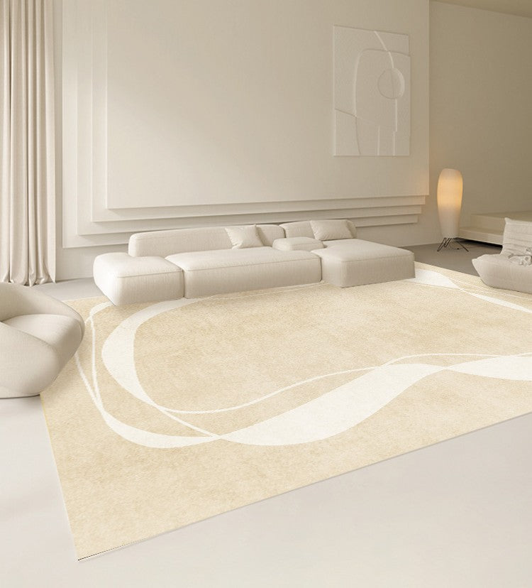 Dining Room Modern Rugs, Cream Color Modern Living Room Rugs, Thick Soft Modern Rugs for Living Room, Contemporary Rugs for Bedroom