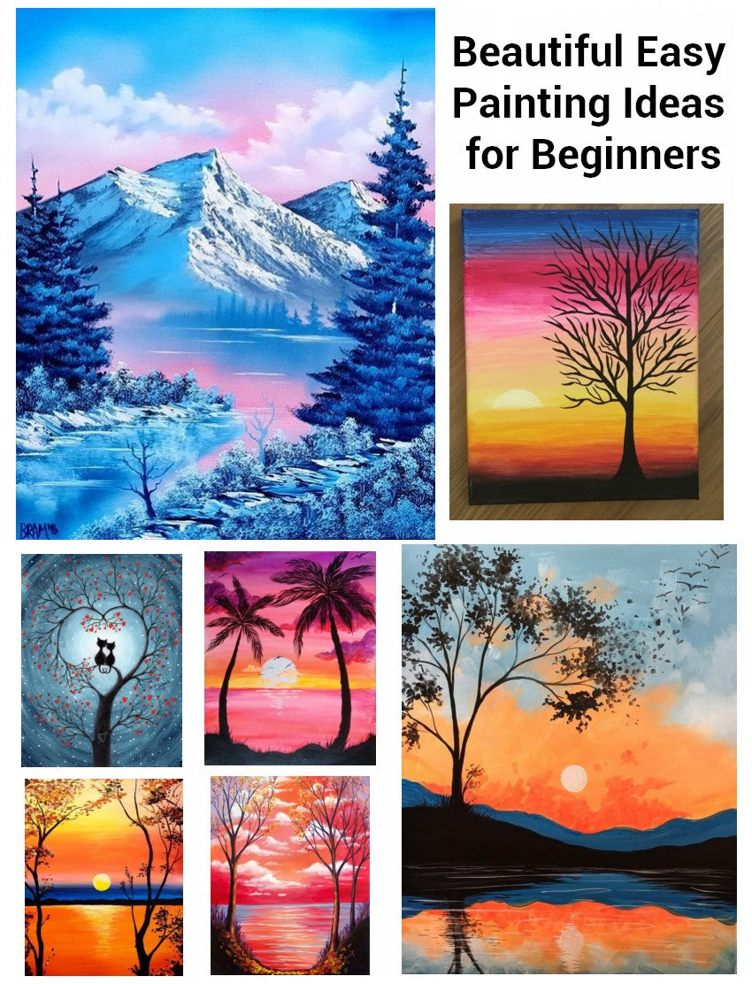 30 Easy Painting Ideas for Beginners, Simple Acrylic Painting Ideas, Easy Landscape Paintings, Easy Canvas Painting Ideas, Easy Modern Paintings for Kids