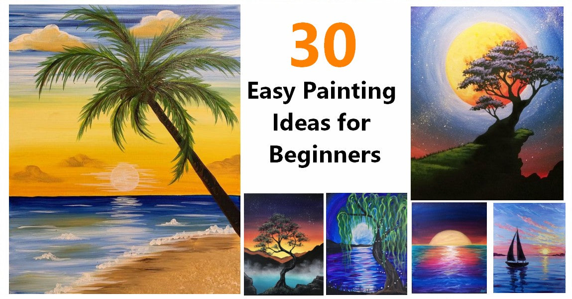 30 Easy Landscape Paintings, Simple Acrylic Painting Ideas, Easy