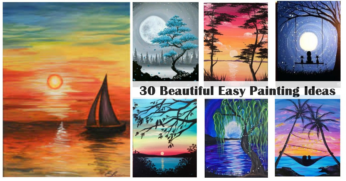 50 Easy Landscape Painting Ideas, Easy Acrylic Paintings for Beginners –  Paintingforhome