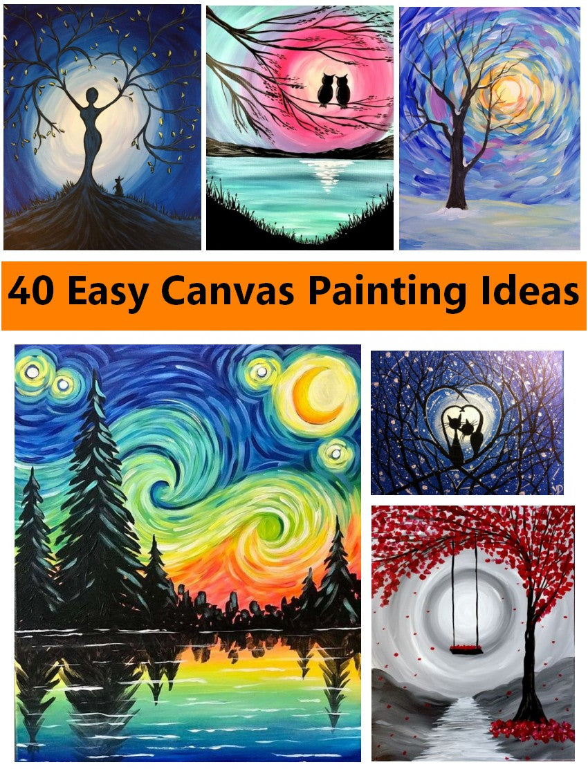 40 Easy Acrylic Painting Ideas for Beginners, Simple Modern Wall Art Painting Ideas, Easy Landscape Painting Ideas, Simple Canvas Painting Ideas for Kids