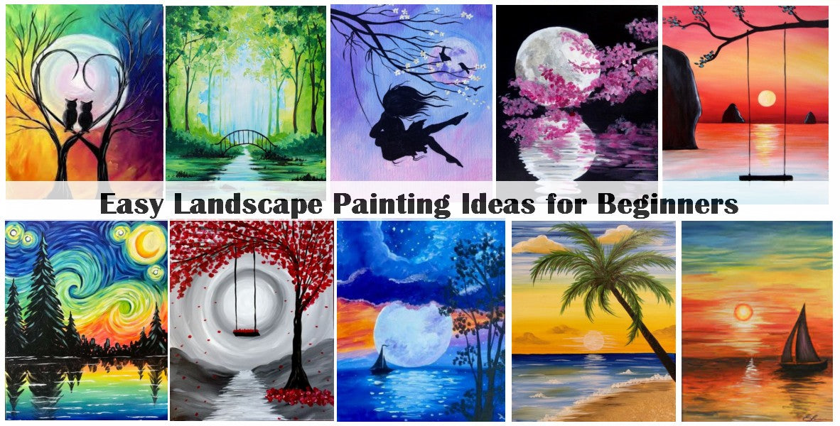 40 Easy Acrylic Painting Ideas for Beginners, Easy Landscape