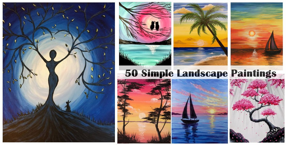 50 Easy Landscape Painting Ideas for Beginners, Easy Acrylic Paintings, Simple Canvas Painting Ideas for Kids, Easy Abstract Painting Ideas, Easy DIY Painting Techniques