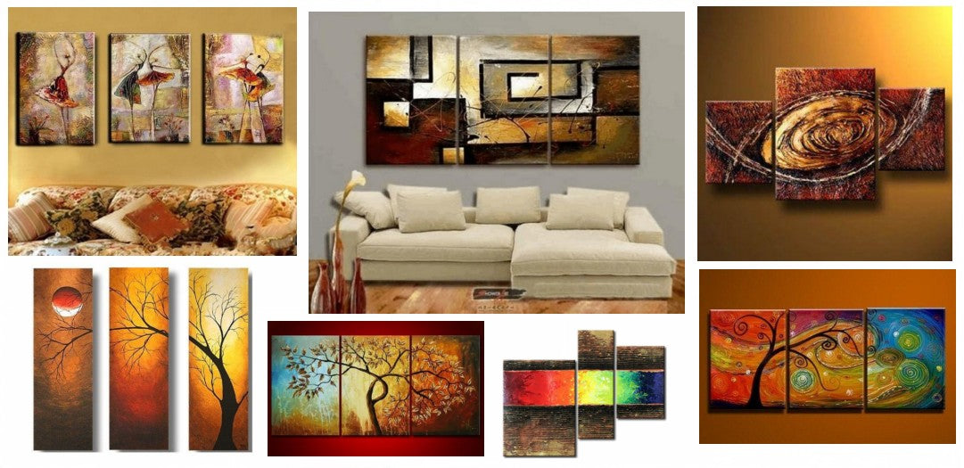 3 Piece Wall Art Paintings, Dining Room Paintings, Simple Modern Art, Bedroom Canvas Paintings, Acrylic Painting on Canvas, Buy Paintings Online