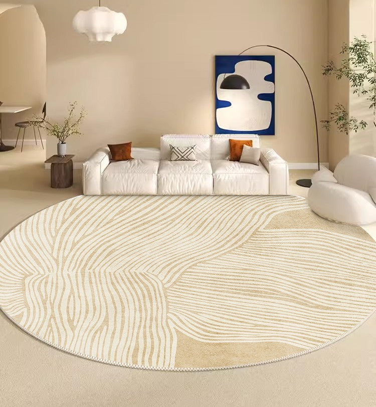 Modern Round Rugs for Dining Room, Circular Modern Rugs for Bedroom, Thick Round Rugs under Coffee Table, Contemporary Modern Rug Ideas for Living Room