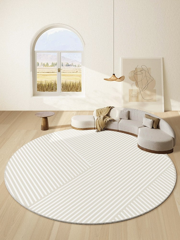 Thick Round Rugs under Coffee Table, Soft Modern Round Rugs for Dining Room, Circular Modern Rugs for Bedroom, Contemporary Modern Rug Ideas for Living Room