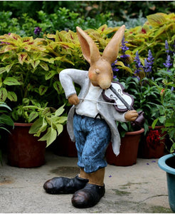 Large Rabbit Statue for Garden, Bunny Flower Pot, Garden Courtyard Ornament, Villa Outdoor Decor Gardening Ideas, House Warming Gift-Paintingforhome