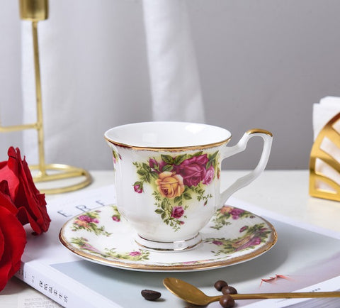 Elegant Ceramic Coffee Cups, Afternoon British Tea Cups, Unique Iris F –  Paintingforhome