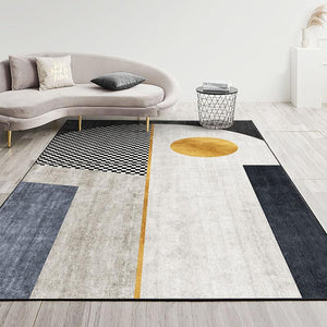 Geometric Modern Floor Rugs, Living Room Grey Rugs, Contemporary Geometric Grey Rugs, Bedroom Modern Rugs, Dining Room Rugs-Paintingforhome