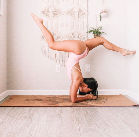 Yoga Balance Pose on a Cork Eco Friendly Yoga Mat