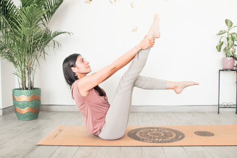 A Yoga Flow in a Home Studio on an Eco Friendly Yoga Mat