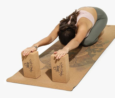 Eco Friendly Cork Yoga Blocks and Yoga Mat by Shakti Warrior