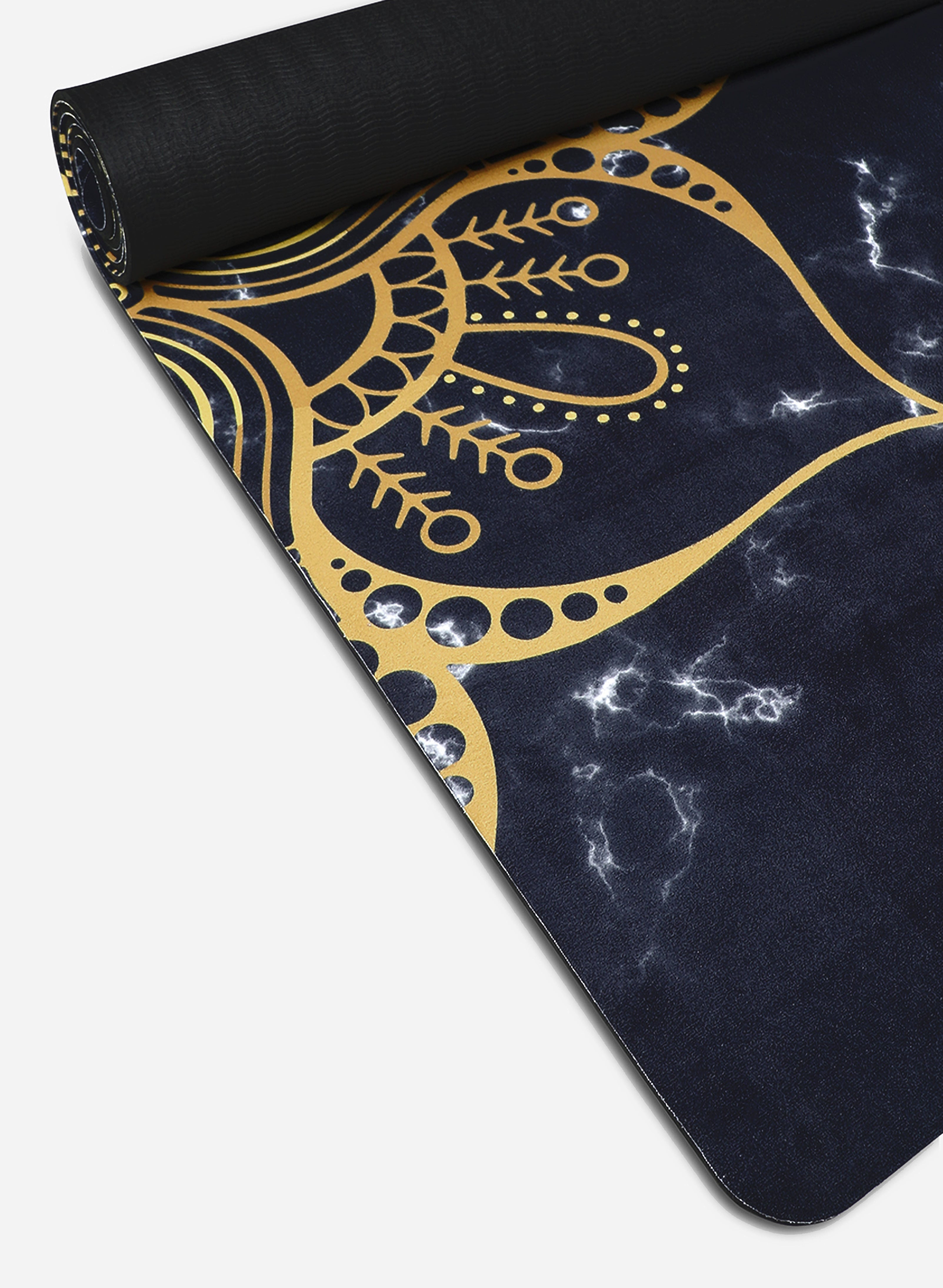Leopard Skin Pattern - Dark Khaki Yoga Mat by Studio Grafiikka