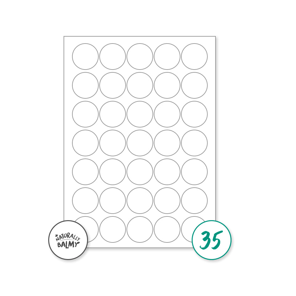 40mm Round - A4 White Stickers Labels Sheets