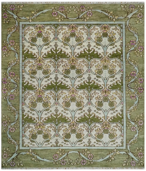 hand-knotted floral traditional wool rug