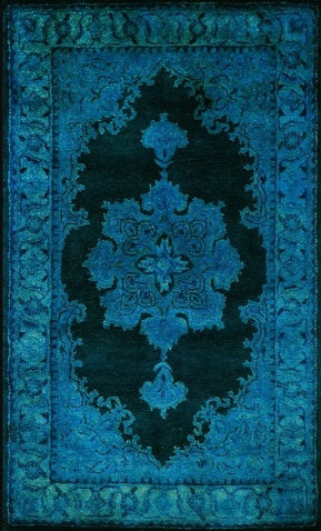 blue overdyed rug