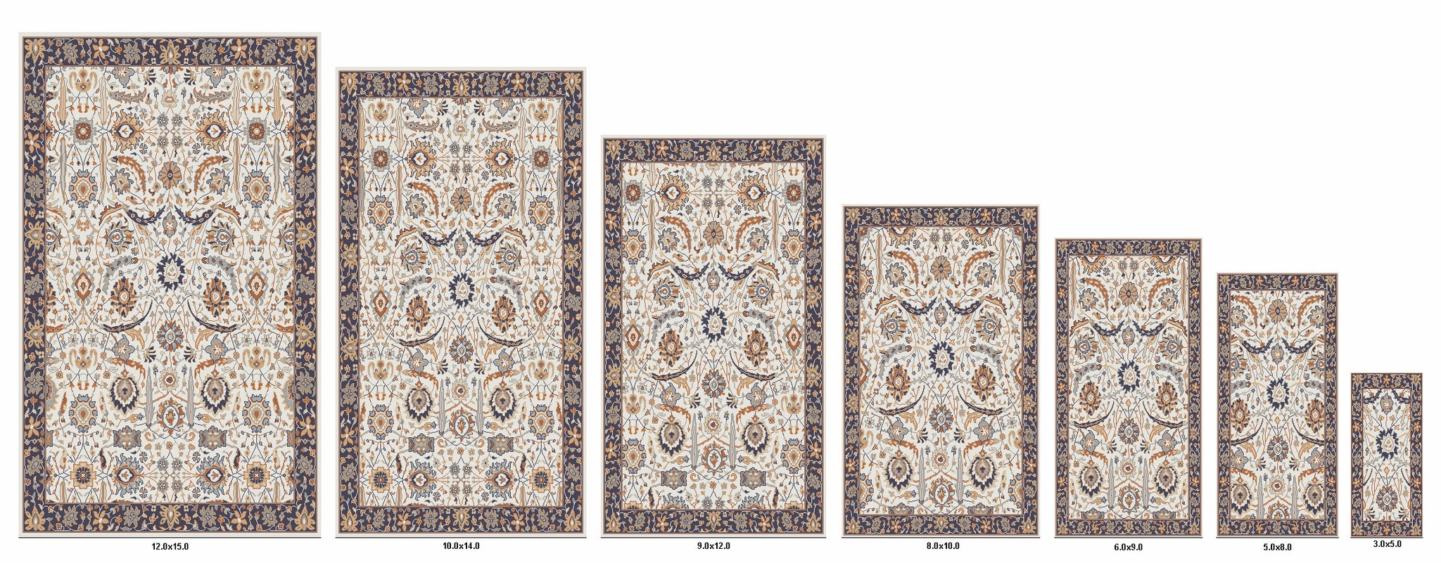 2x3 rug size comparison