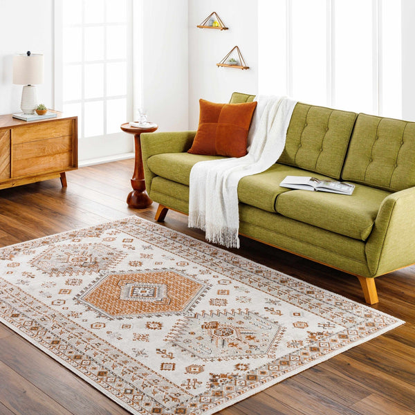 rust washable rug