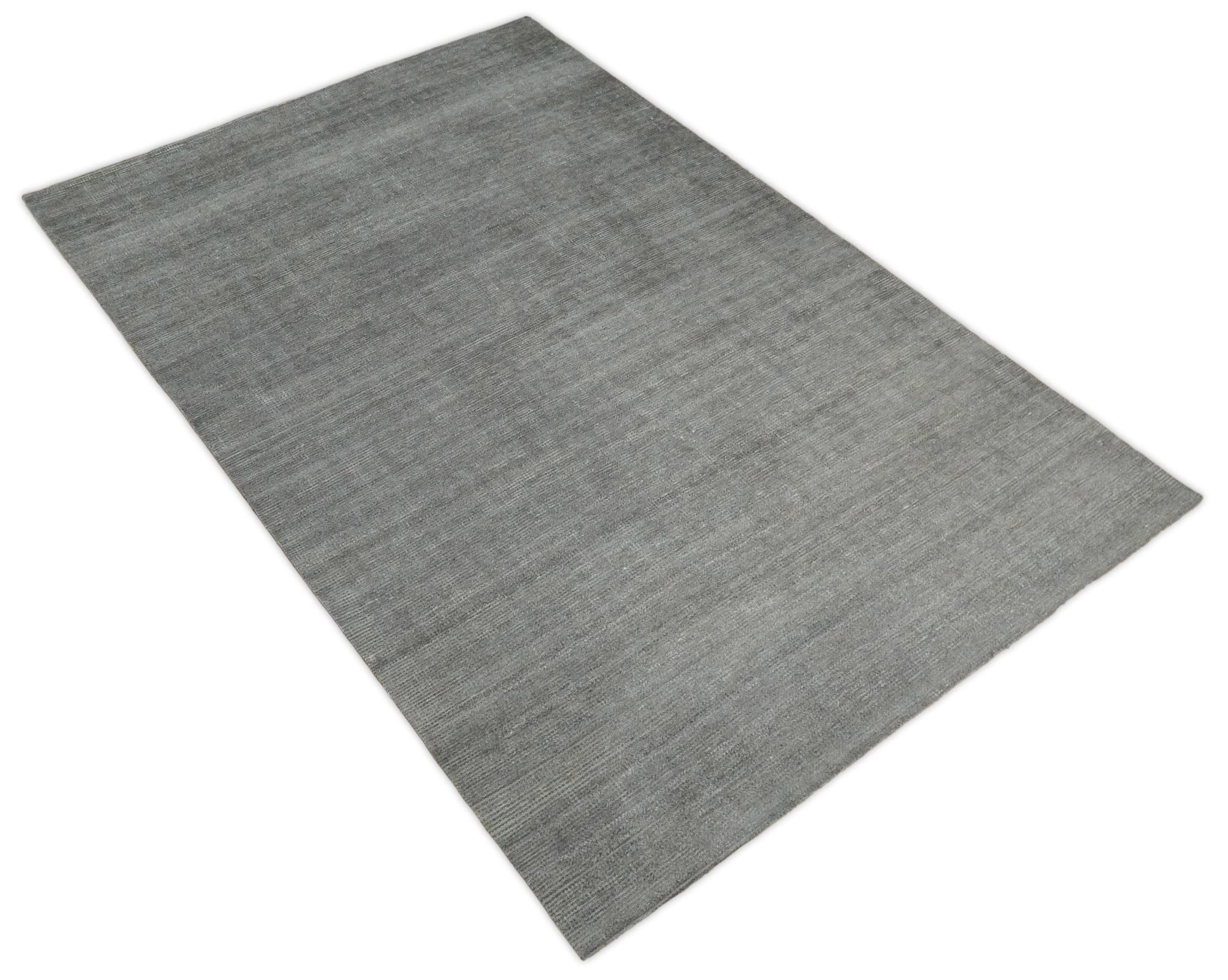 5x8 Solid Gray Rug made with wool and viscose blend TRD178A The Rug