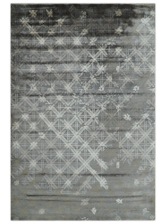 Brighton Wool/Viscose Hand Knotted Industrial Rug – English Elm