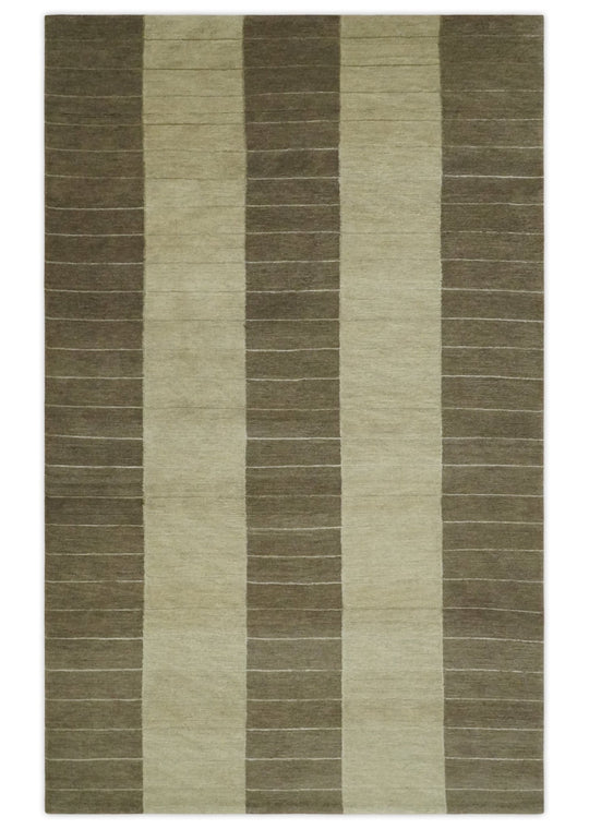 Geometric Wool Area Rug from Mexico (2.5x4.5), 'Autumn Geometry