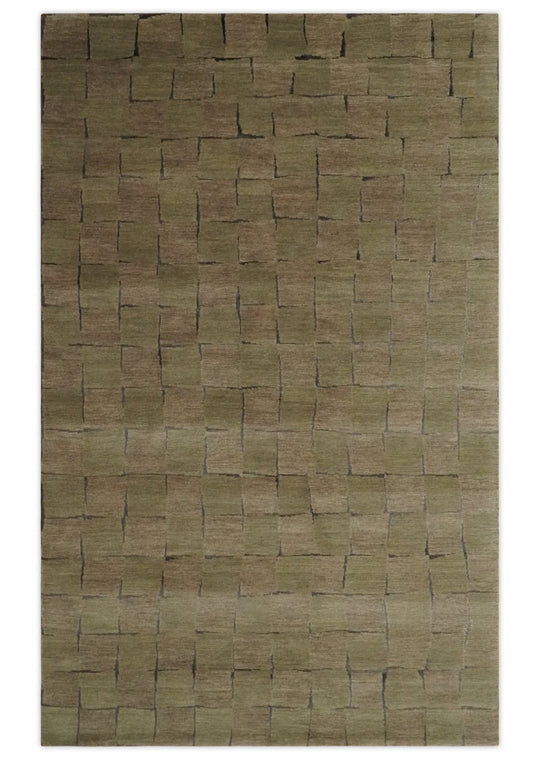 Geometric Wool Area Rug from Mexico (2.5x4.5), 'Autumn Geometry