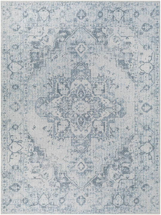 Gray & White Floral Washable Area Rug, 5x7, Sold by at Home