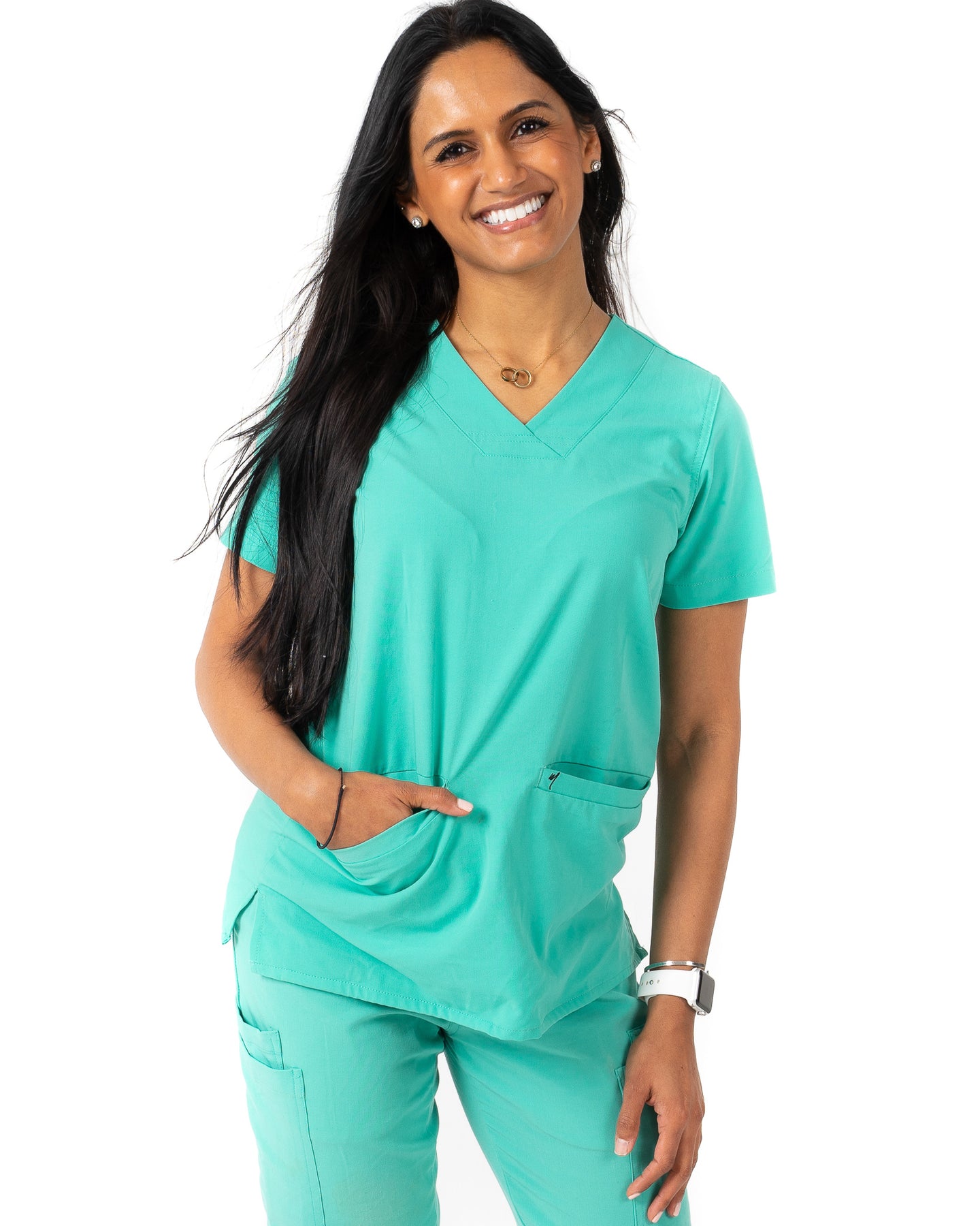 Women S 2 Pocket Surgical Green Scrub Top Amber Mim Scrubs   DSC01045 2 1800x1800 