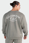 Back View of Black Athletic Club Crewneck Sweatshirt