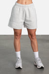 Front View of Light Heather Gray Athletic Club Oversized Shorts
