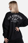 Back View of Black Athletic Club Oversized Sweatshirt