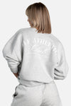 Back View of Light Heather Gray Athletic Club Oversized Sweatshirt