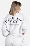 Back View of White Athletic Club Oversized Sweatshirt