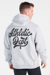 Back View of Silver Gray Heather Athletic Dept Hoodie