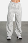 Front View of Light Heather Gray Flare Oversized Sweatpants