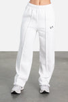 Front View of White Flare Oversized Sweatpants