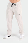 Front View of Sand Front Seam Straight Leg Joggers
